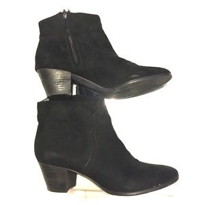 Carlos Santana Black Swede Booties.